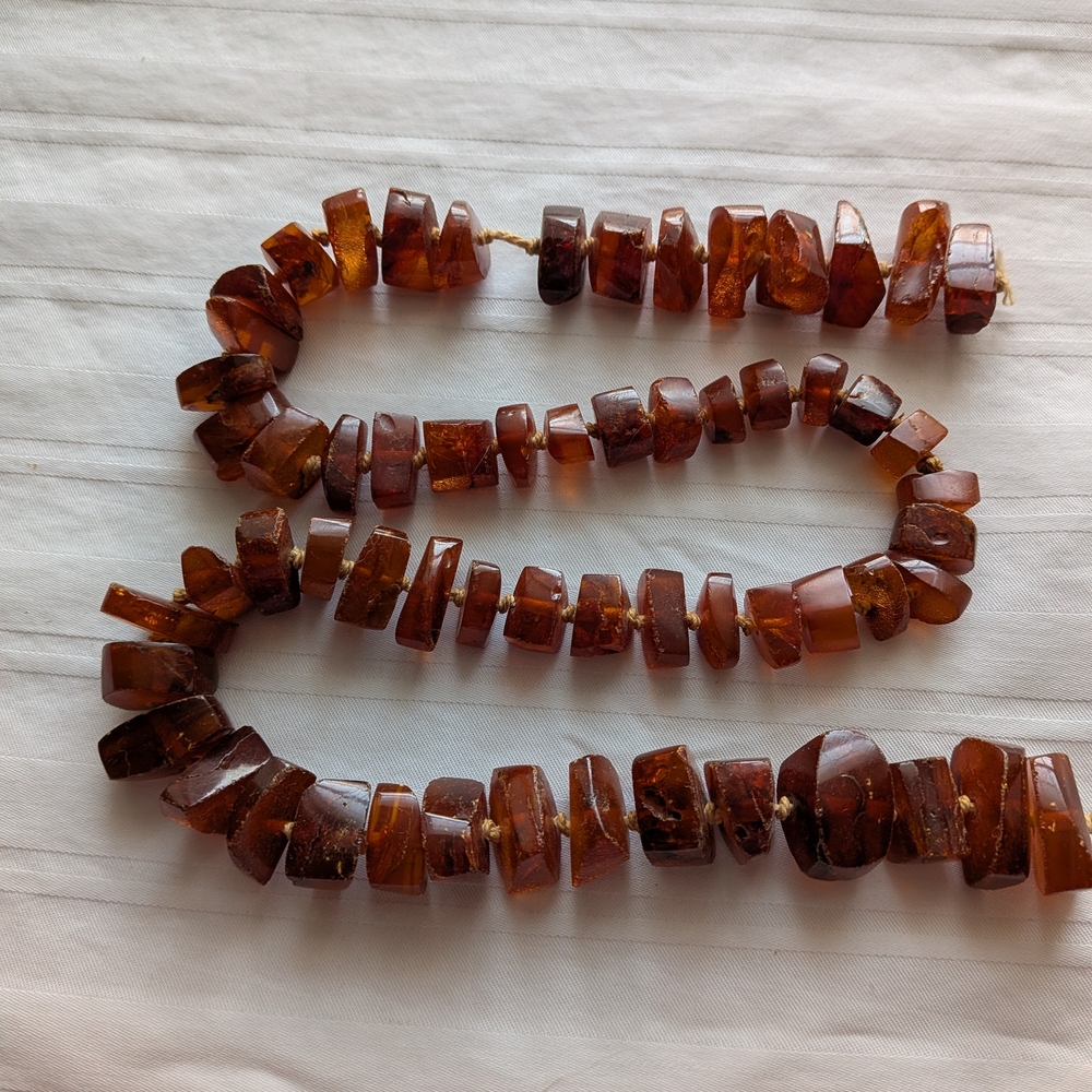 Antique Vintage Baltic Amber Chunks On A String